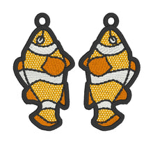 Boucles d’oreilles Clownfish FSL - Boucles d’oreilles en dentelle autoportantes In the Hoop