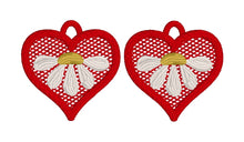 Boucles d’oreilles Daisy Heart FSL - Boucles d’oreilles en dentelle autoportantes In the Hoop