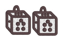 Boucles d’oreilles Dice Face FSL - Boucles d’oreilles en dentelle autoportantes In the Hoop