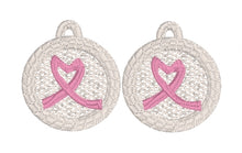 Boucles d’oreilles FSL Ribbon Wedge de sensibilisation - Boucles d’oreilles en dentelle autoportantes In the Hoop