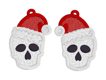 Boucles d’oreilles Skull Santa Hat Christmas FSL - Boucles d’oreilles en dentelle autoportantes dans le cerceau