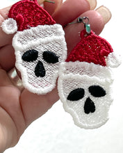 Boucles d’oreilles Skull Santa Hat Christmas FSL - Boucles d’oreilles en dentelle autoportantes dans le cerceau