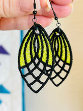 Flying Geese Quilt Block Dangle Boucles d’oreilles SET- Dans le cerceau Boucles d’oreilles en dentelle autoportantes
