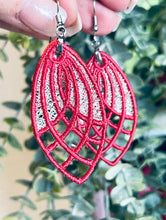 Flying Geese Quilt Block Dangle Boucles d’oreilles SET- Dans le cerceau Boucles d’oreilles en dentelle autoportantes