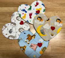 Corazones NICU o Hotpad en forma de corazón y alfombra de taza