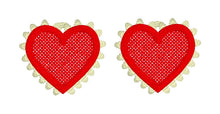 Boucles d'oreilles Be Mine I'm Yours Heart FSL - Boucles d'oreilles en dentelle autoportantes dans le cerceau