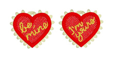 Boucles d'oreilles Be Mine I'm Yours Heart FSL - Boucles d'oreilles en dentelle autoportantes dans le cerceau