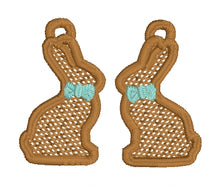 Boucles d’oreilles Chocolate Bunny FSL - Boucles d’oreilles en dentelle autoportantes In the Hoop