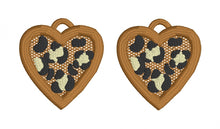 Boucles d’oreilles Leopard Heart FSL - Boucles d’oreilles en dentelle autoportantes dans le cerceau