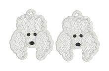 Boucles d’oreilles Poodle Face FSL - Boucles d’oreilles en dentelle autoportantes In the Hoop