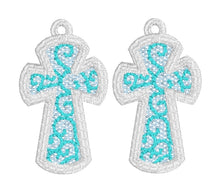Boucles d’oreilles Swirl Cross FSL - Boucles d’oreilles en dentelle autoportantes In the Hoop