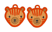 Boucles d’oreilles Tiger Face FSL - Conception de boucles d’oreilles en dentelle autoportantes dans le cerceau pour la broderie machine