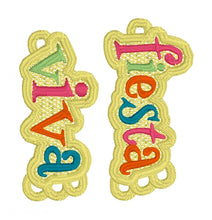 Pendientes Viva Fiesta Lettering FSL - Pendientes de encaje independientes en el aro