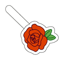 Filled Rose snap tab embroidery design