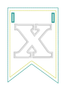 XOXO Applique Banner In the Hoop Project for 5x7 Hoops