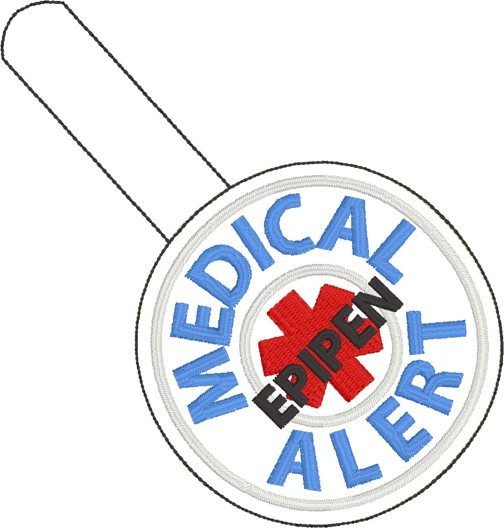 Medical Alert EPIPEN snap tab embroidery design Designs By Babymoon
