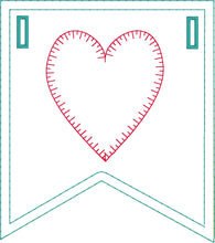 I Heart U Applique Banner In the Hoop Project for 5x7 Hoops