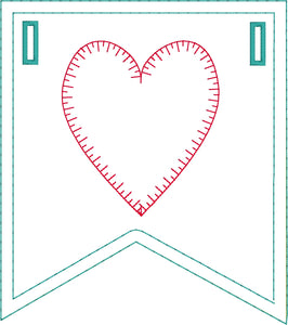 I Heart U Applique Banner In the Hoop Project for 5x7 Hoops