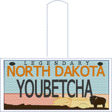 Pestaña a presión para bordado de placa de Dakota del Norte