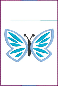 Primavera Butterfly Pen Pocket In The Hoop (ITH) Embroidery Design