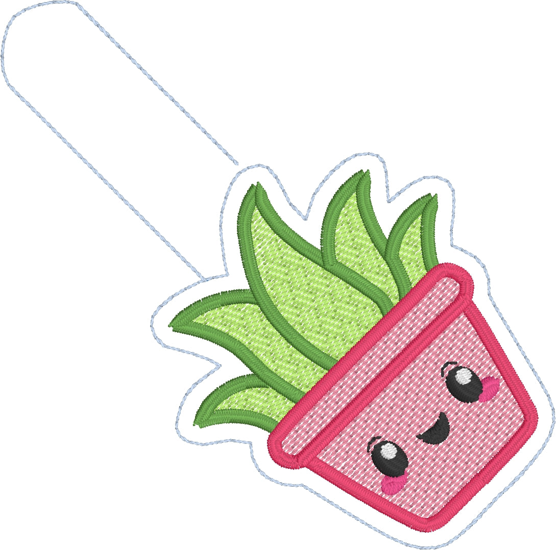 Succulent Aloe Vera Plant Snap Tab In the Hoop Embroidery design – Designs  By Babymoon