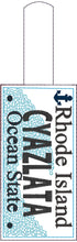 Rhode Island Plate Embroidery Snap Tab