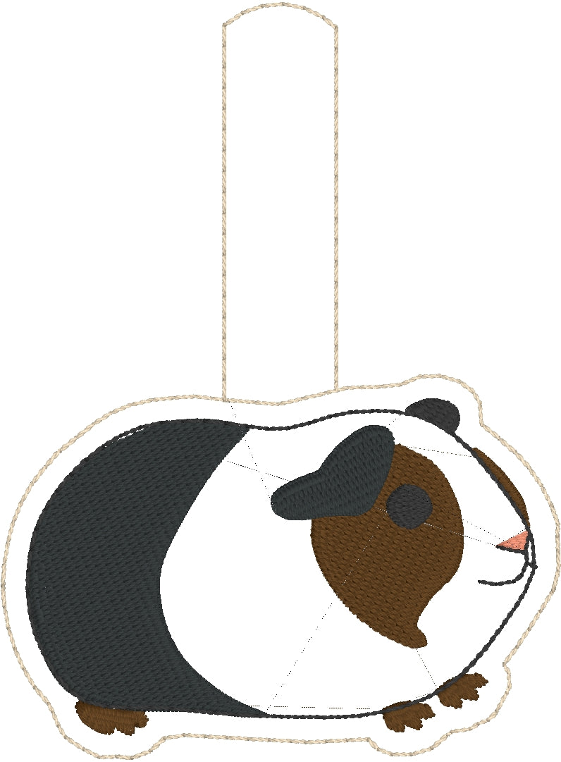 Guinea pig snap tab In the Hoop embroidery design – Designs By