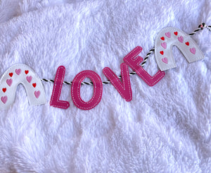 Rainbow LOVE Banner In the Hoop Project for 4x4 and 5x7 Hoops