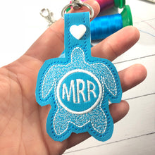 Monogram BLANK Sea Turtle tag snap tab for 4x4 hoops