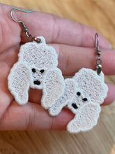 Boucles d’oreilles Poodle Face FSL - Boucles d’oreilles en dentelle autoportantes In the Hoop