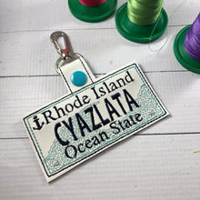 Rhode Island Plate Embroidery Snap Tab
