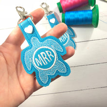 Monogram BLANK Sea Turtle tag snap tab for 4x4 hoops