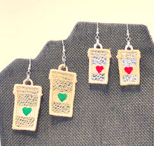 Coffee Cup (To Go Cup) FSL Earrings - Freestanding Lace Earring Design - In the Hoop Embroidery Project