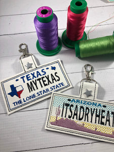 Texas Plate Embroidery Snap Tab