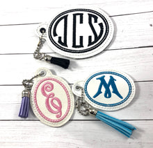 Monogram BLANK Oval Eyelet tag  TWO SIZES for 4x4 hoops