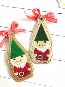 Happy Gnome Christmas Ornament for 4x4 hoops