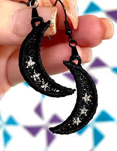 Tiny Moon Twinkle Twinkle Little Star FSL Earrings - In the Hoop Freestanding Lace Earrings