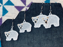 Pendientes FSL de oso polar - Pendientes de encaje independientes en el aro - DOS TAMAÑOS