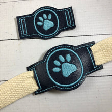 Diseño de deslizadores con estampado de patas para collares o pulseras o libreros para perros