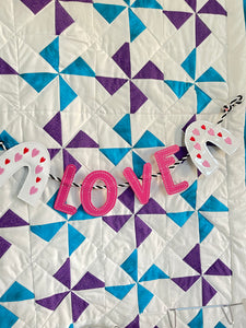 Rainbow LOVE Banner In the Hoop Project for 4x4 and 5x7 Hoops