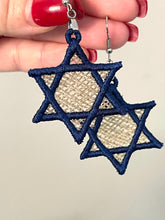 Boucles d’oreilles Star Of David FSL - Deux tailles - Boucles d’oreilles en dentelle autoportantes In the Hoop