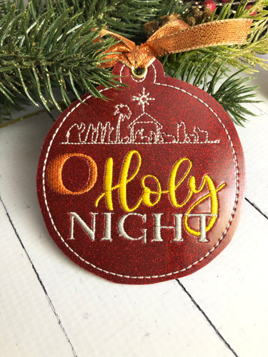 O Holy Night Christmas Ornament for 4x4 hoops