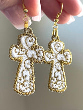 Boucles d’oreilles Swirl Cross FSL - Boucles d’oreilles en dentelle autoportantes In the Hoop
