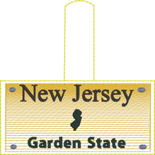 New Jersey Plate Embroidery Snap Tab