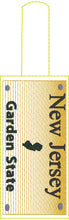 New Jersey Plate Embroidery Snap Tab