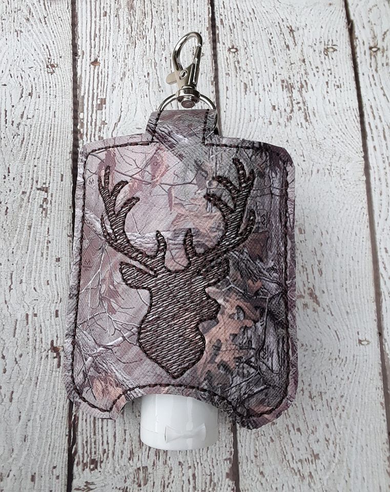 Deer Antlers Monogram Frame Hand Sanitizer Holder Snap Tab In the Hoop –  Designs By Babymoon