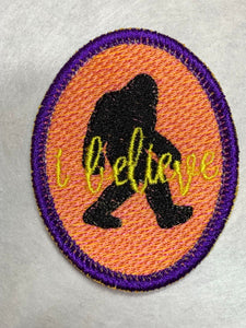 Bigfoot "I believe" Patch embroidery design