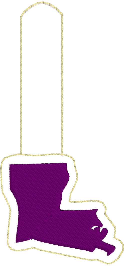 Louisiana state snap tab - DIGITAL DOWNLOAD - In The Hoop Embroidery M