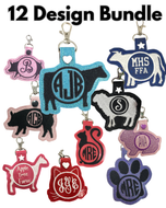 Monogram Domestic Animals Snap Tab Bundle