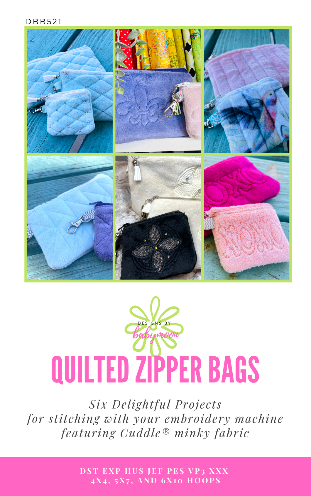 Quilted Cuddle Zipper Bags BUNDLE - In the Hoop Projects